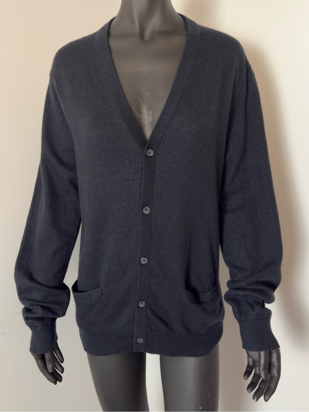 Jacobs by Marc Jacobs 100% Cashmere Navy Cardigan Sweater Size XL